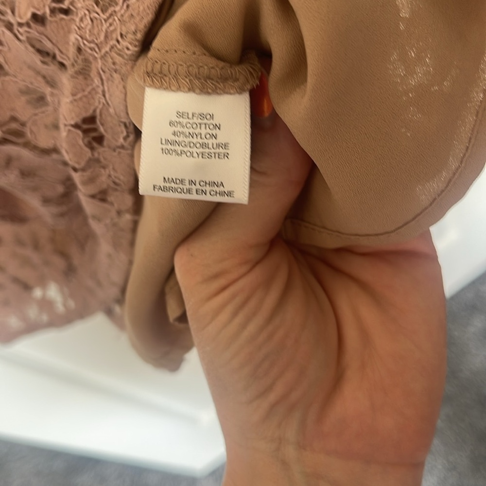 Wayf Elegant Lace Top in Blush Pink Nude - Picture 10 of 12